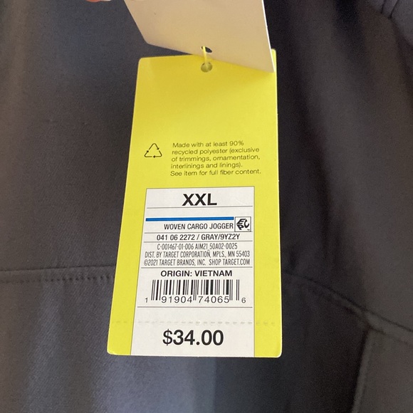 Men’s All in Motion Grey Joggers XXL NWT - Picture 4 of 6